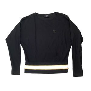 Vieux Jeu Karine Long Sleeve in Black/White/Gold. Size Small.